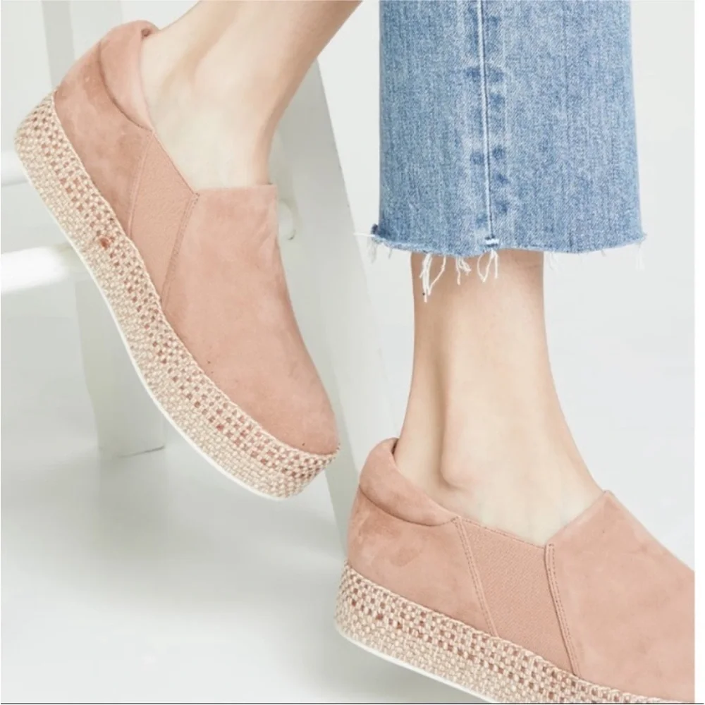 Vince Wilden Platform Suede Slip On Sneakers Shoes